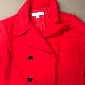 New York and Company Red Women’s Peacoat Size: M